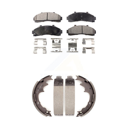 Semi-Metallic Brake Pads & Drum Shoes Front Rear Kit For Ford Ranger Mazda B4000