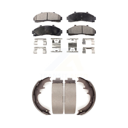 Semi-Metallic Brake Pads & Drum Shoes Front Rear Kit For Ford Ranger Mazda B4000