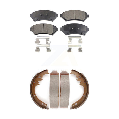 Semi-Metallic Brake Pads And Drum Shoes Front Rear Kit For Cadillac DeVille