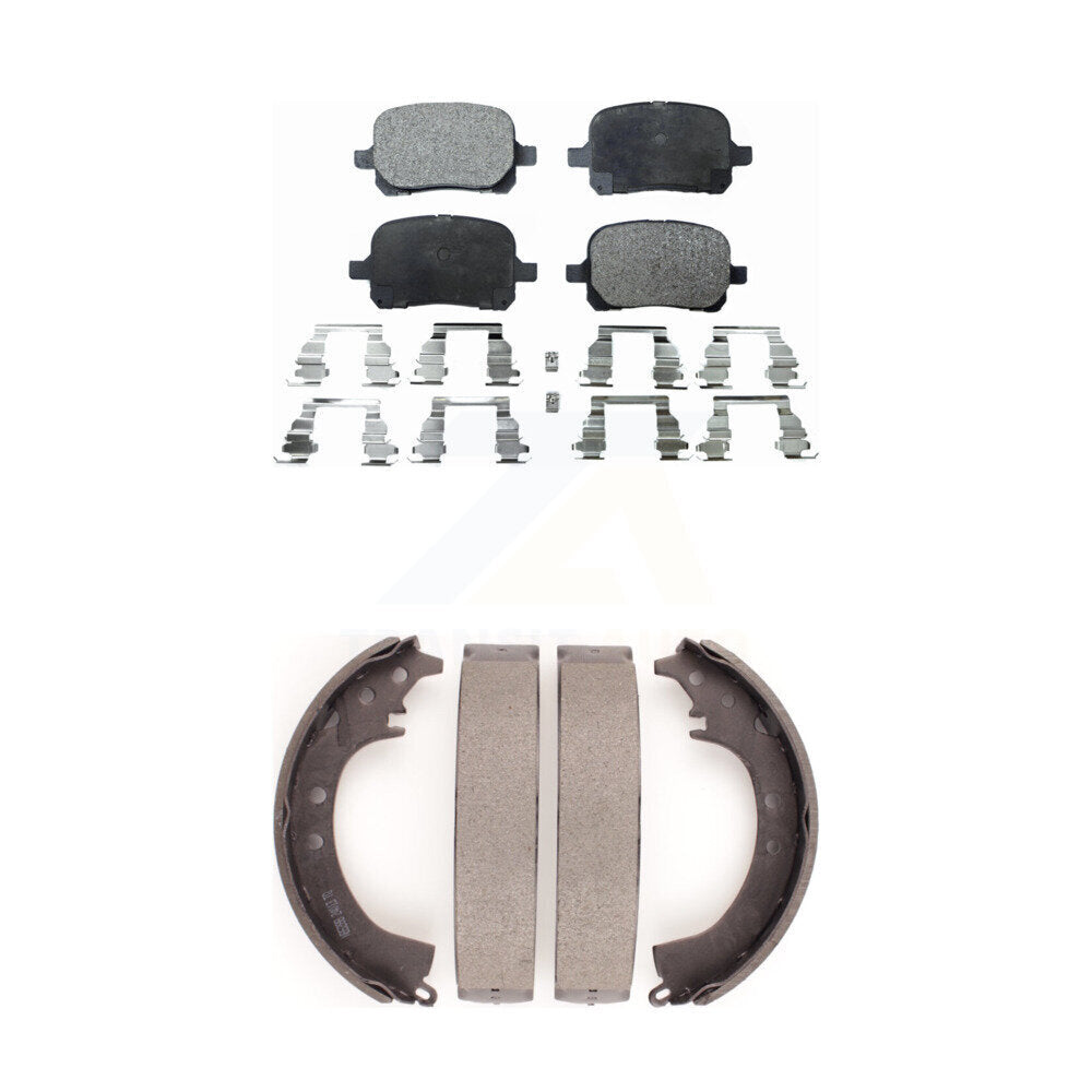 Semi-Metallic Brake Pads And Drum Shoes Front Rear Kit For Toyota Solara