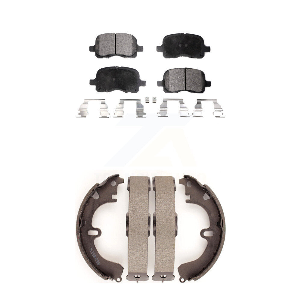 Semi-Metallic Brake Pads And Drum Shoes Front Rear Kit For Toyota Corolla