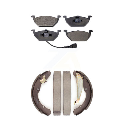 Semi-Metallic Brake Pads And Drum Shoes Front Rear Kit For Volkswagen Jetta