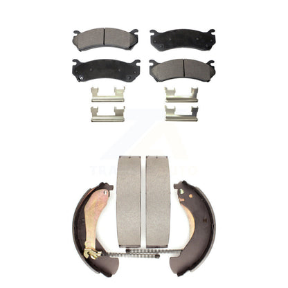 Semi-Metallic Brake Pads & Drum Shoe Front Rear Kit For Chevrolet Silverado 1500