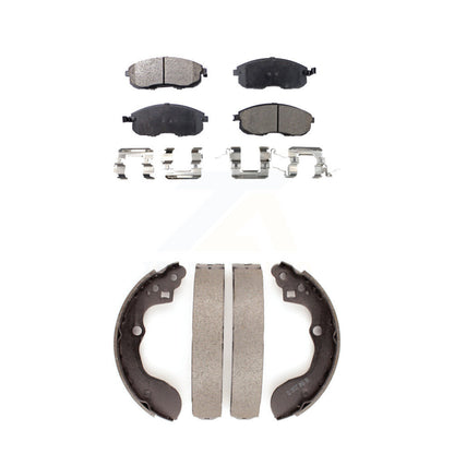 Semi-Metallic Brake Pads And Drum Shoes Front Rear Kit For Suzuki SX4 Crossover