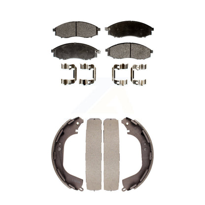 Semi-Metallic Brake Pads And Drum Shoe Front Rear Kit For Nissan Xterra Frontier
