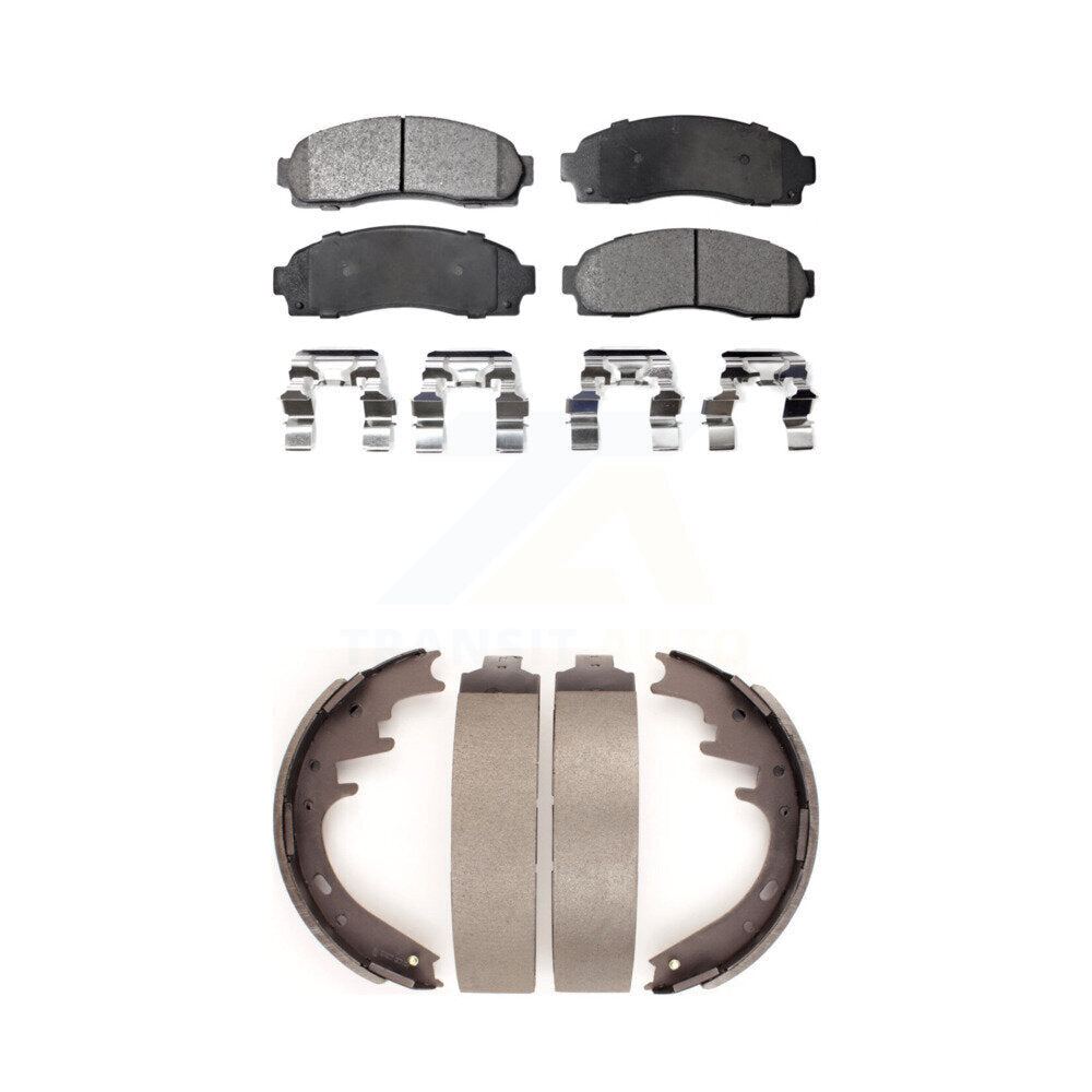 Semi-Metallic Brake Pads & Drum Shoe Front Rear Kit For Ford Explorer Sport Trac