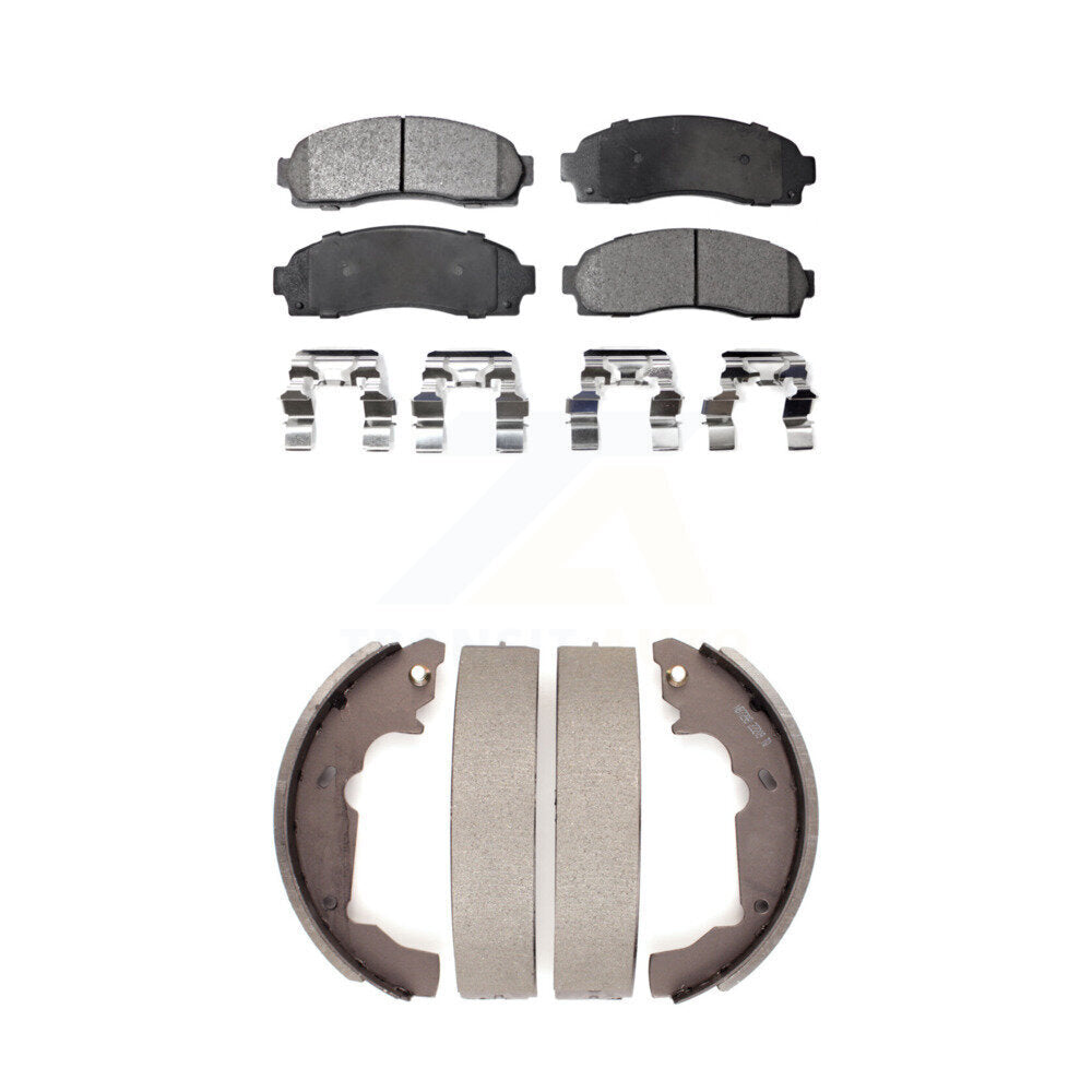 Semi-Metallic Brake Pads And Drum Shoes Front Rear Kit For Saturn Vue Chevrolet