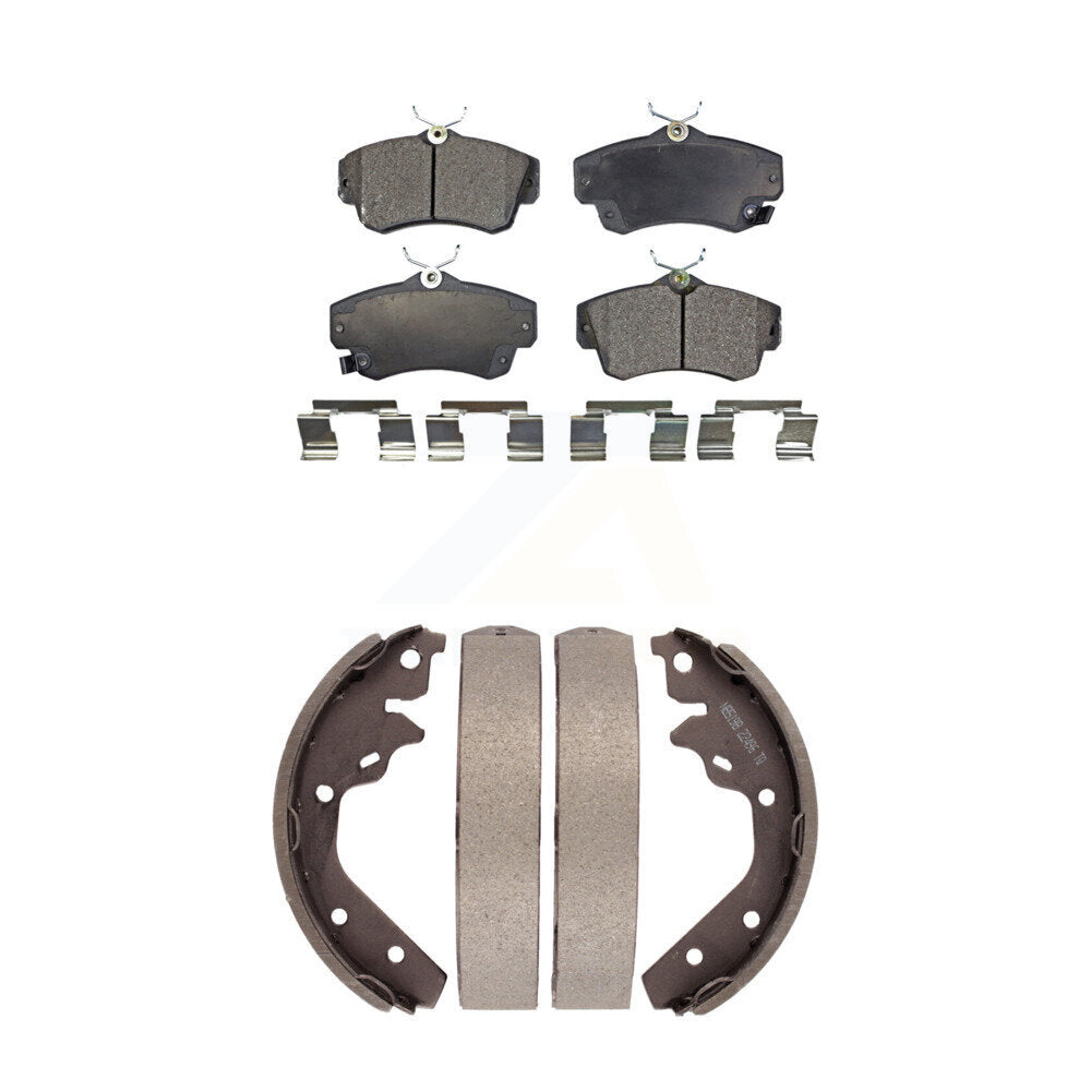Semi-Metallic Brake Pads Drum Shoe Front Rear Kit For 2003-2005 Dodge Neon SRT-4