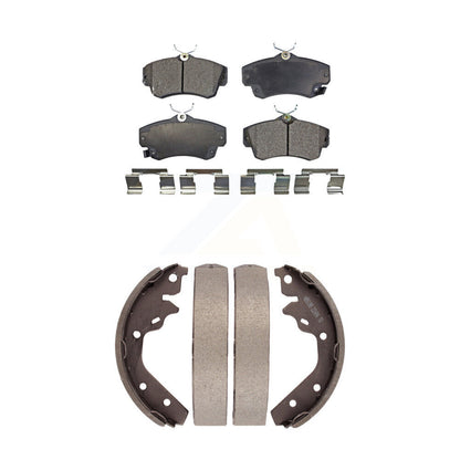 Semi-Metallic Brake Pads Drum Shoe Front Rear Kit For 2003-2005 Dodge Neon SRT-4