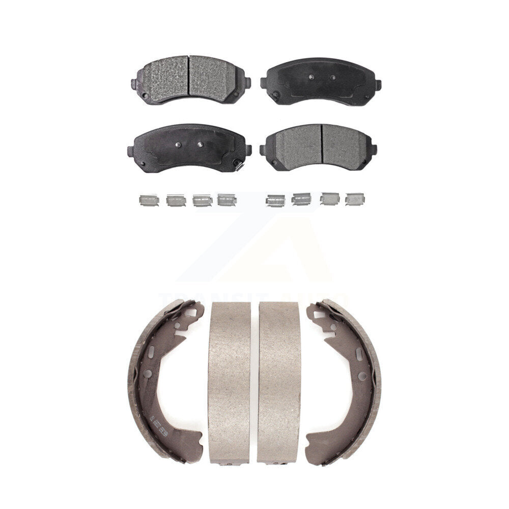 Semi-Metallic Brake Pads Drum Shoes Front Rear Kit For Pontiac Montana Chevrolet