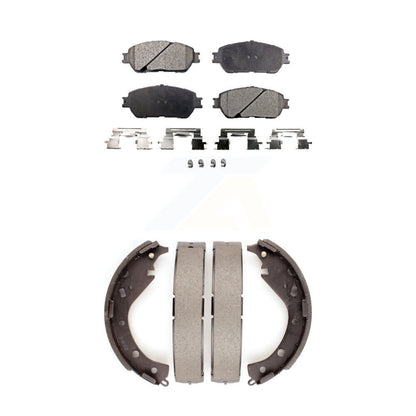 Semi-Metallic Brake Pads Drum Shoes Front Rear Kit For 05-06 Toyota Camry SE/XLE