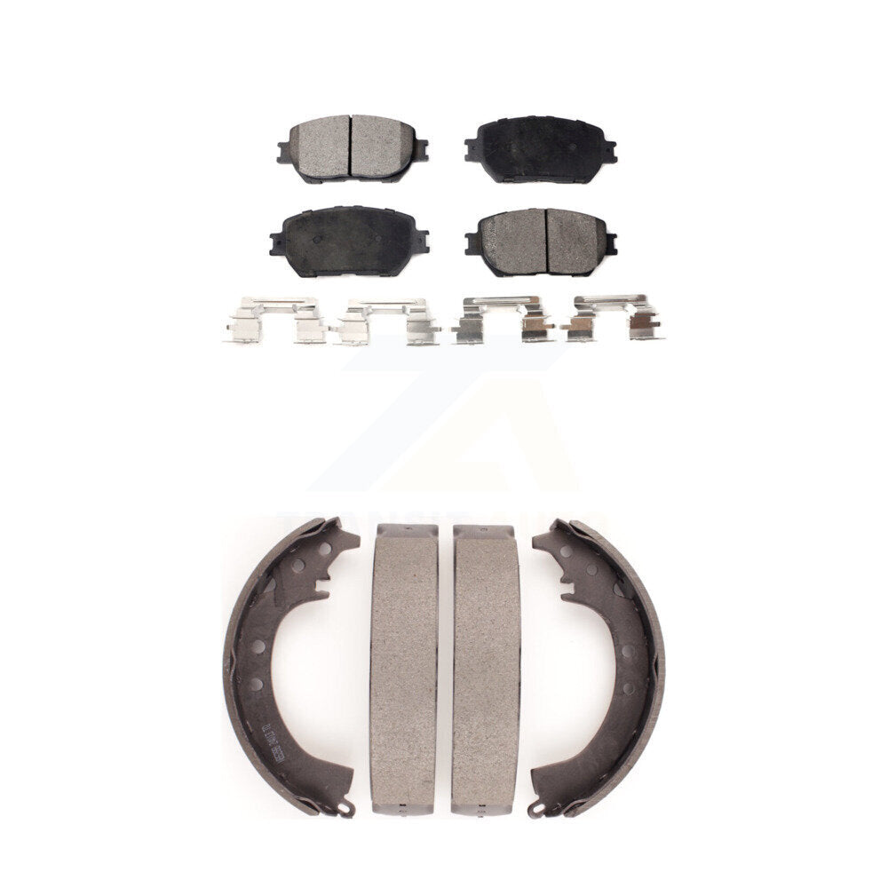 Semi-Metallic Brake Pads And Drum Shoes Front Rear Kit For Toyota Camry