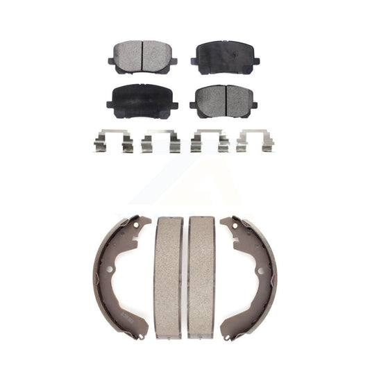 Semi-Metallic Brake Pads Drum Shoe Front Rear Kit For Toyota Matrix Pontiac Vibe
