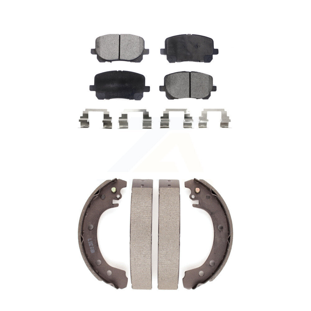 Semi-Metallic Brake Pads And Drum Shoes Front Rear Kit For Toyota Corolla