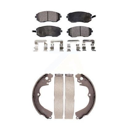 Semi-Metallic Brake Pads & Drum Shoes Front Rear Kit For Subaru Forester Impreza