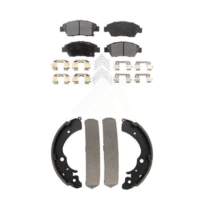 Semi-Metallic Brake Pads And Drum Shoes Front Rear Kit For Honda Civic