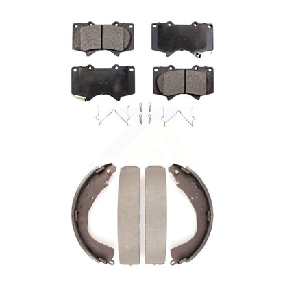 Semi-Metallic Brake Pads And Drum Shoes Front Rear Kit For Toyota Tundra