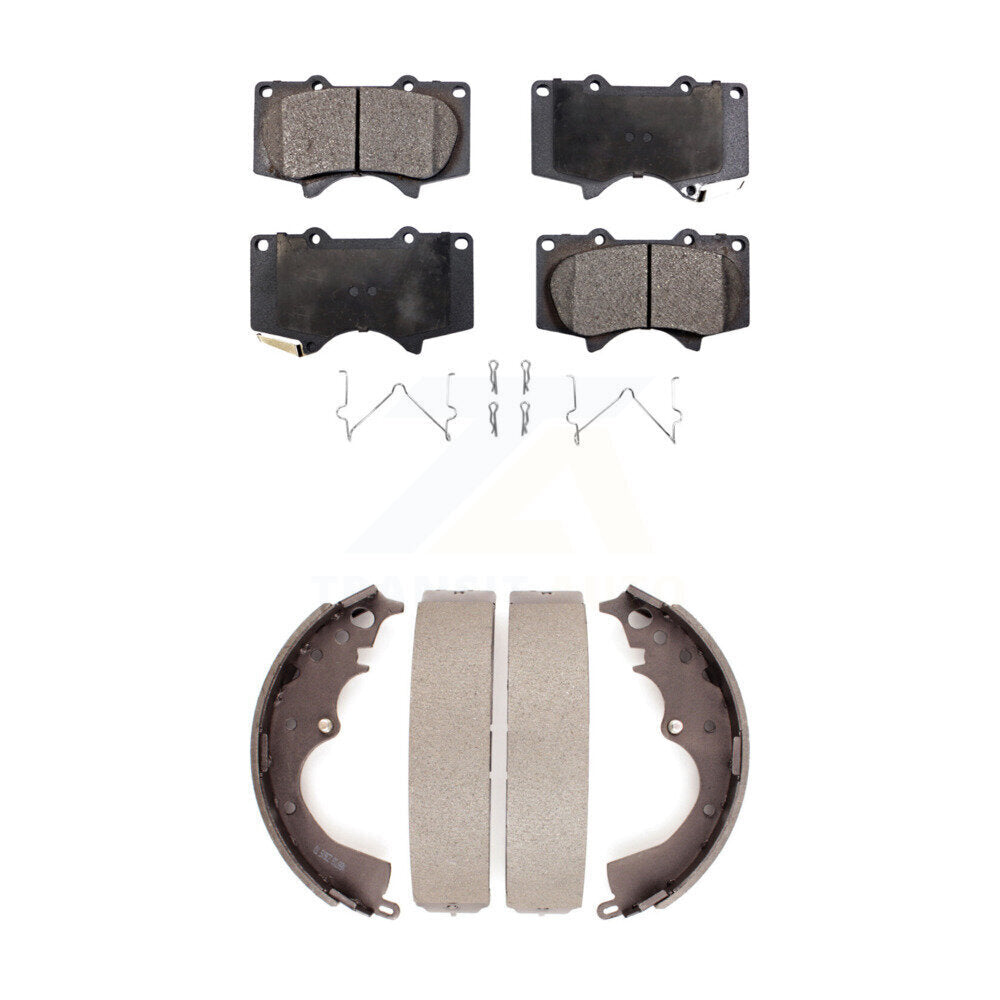Semi-Metallic Brake Pads And Drum Shoes Front Rear Kit For Toyota Tacoma