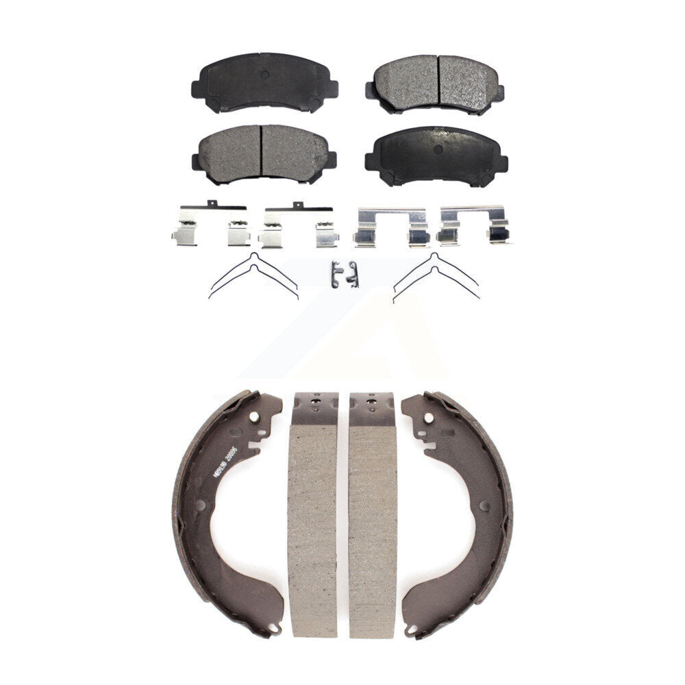 Semi-Metallic Brake Pads Drum Shoes Front Rear Kit For Nissan Sentra SE-R Spec V