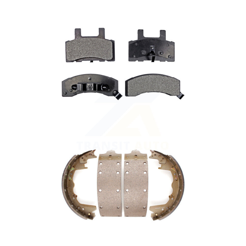 Semi-Metallic Brake Pads And Drum Shoes Front Rear Kit For Dodge Ram 2500