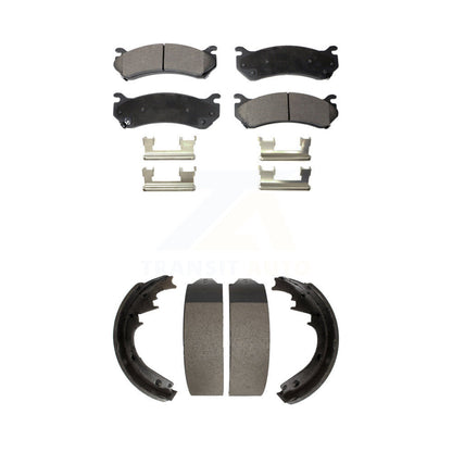 Semi-Metallic Brake Pads Drum Shoe Front Rear Kit For GMC Yukon Disc rear brakes
