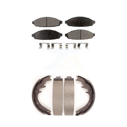 Semi-Metallic Brake Pads Drum Shoe Front Rear Kit For Lincoln Town Car Limousine