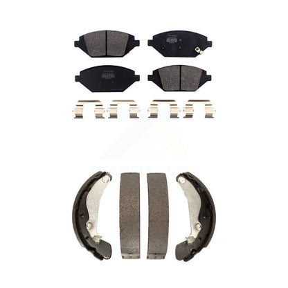 Semi-Metallic Brake Pads Drum Shoes Front Rear Kit For 2016-2021 Chevrolet Spark