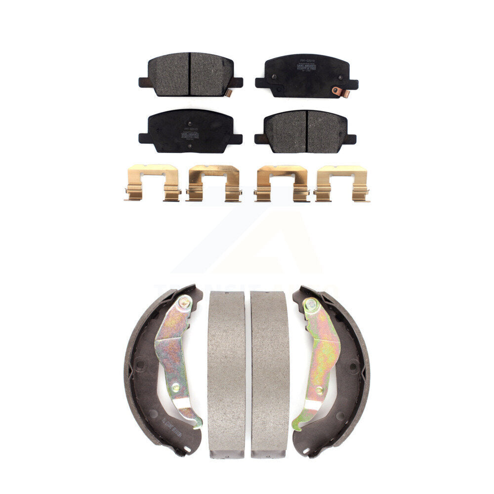 Semi-Metallic Brake Pads And Drum Shoes Front Rear Kit For Chevrolet Trax