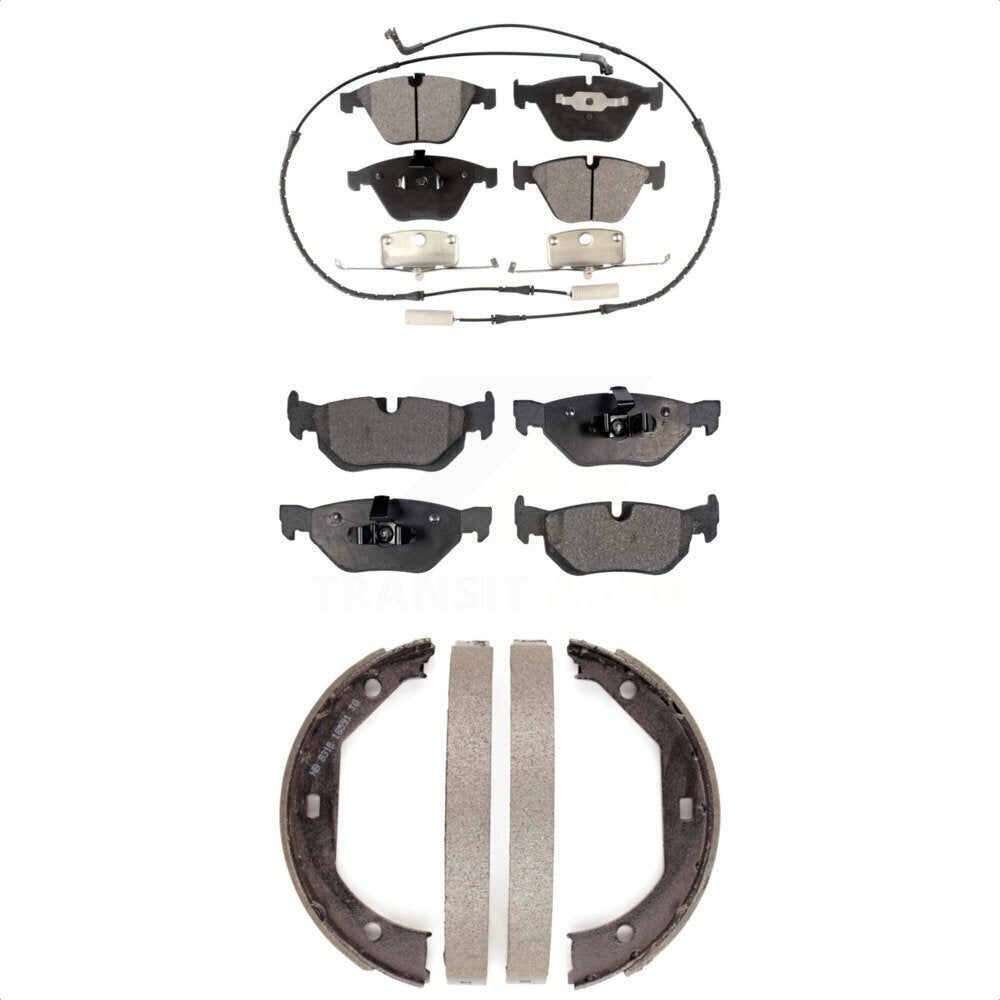 Semi-Metallic Brake Pads And Parking Shoes Front Rear Kit For BMW 328i xDrive X1