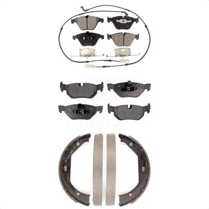 Semi-Metallic Brake Pads And Parking Shoes Front Rear Kit For BMW 328i xDrive X1