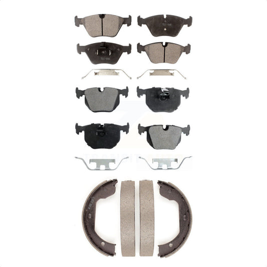 Semi-Metallic Brake Pads And Parking Shoes Front Rear Kit For BMW X3 Z4 M3