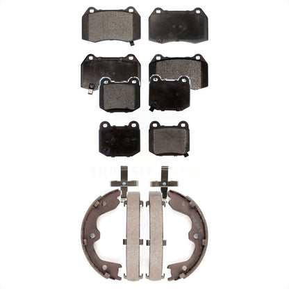 Semi-Metallic Brake Pads & Parking Shoes Front Rear Kit For Nissan 350Z INFINITI