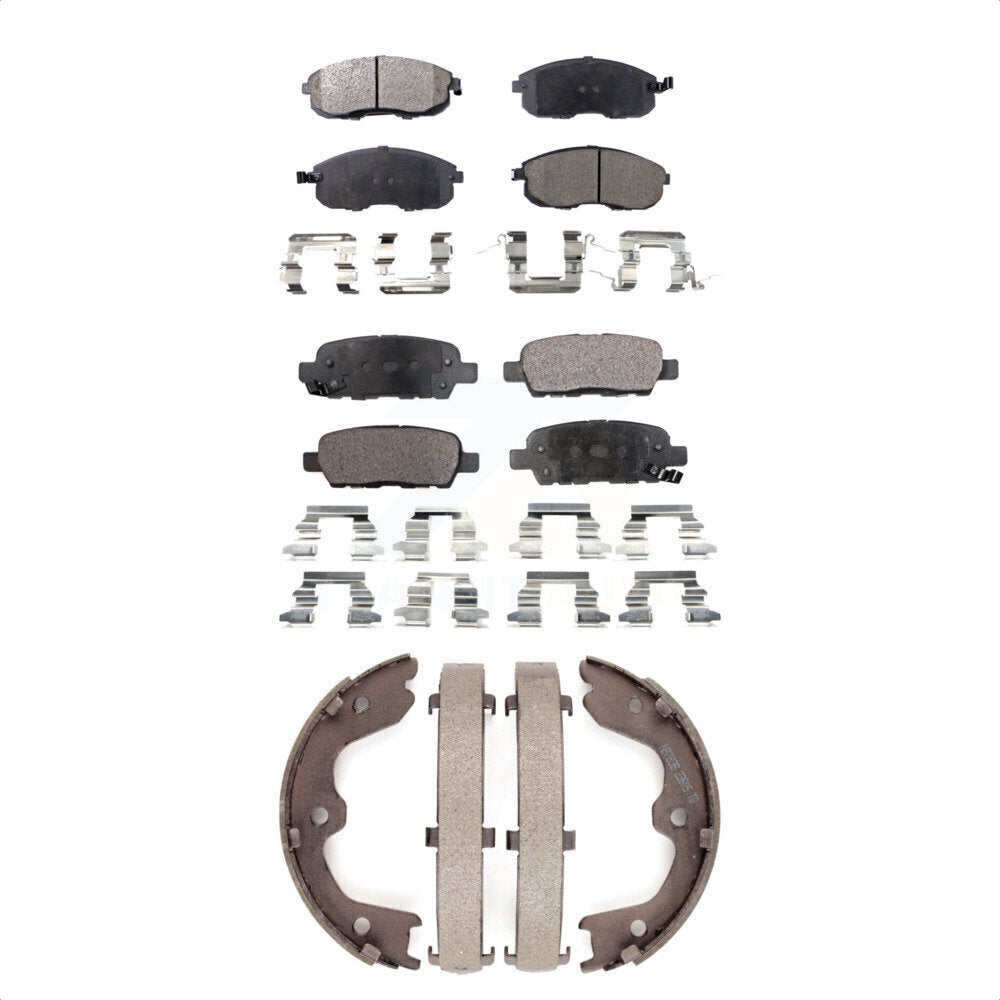 Semi-Metallic Brake Pads Parking Shoes Front Rear Kit For Nissan Altima 350Z G35