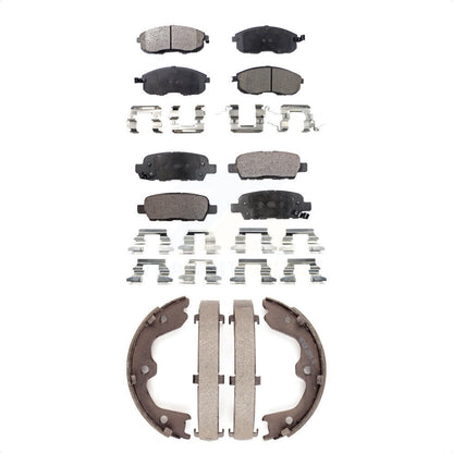 Semi-Metallic Brake Pads Parking Shoes Front Rear Kit For Nissan Altima 350Z G35
