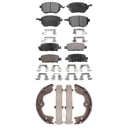 Semi-Metallic Brake Pads & Parking Shoes Front Rear Kit For Nissan Altima Maxima