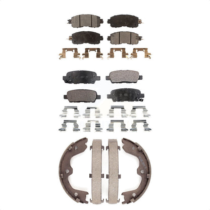 Semi-Metallic Brake Pads And Parking Shoes Front Rear Kit For Nissan Altima