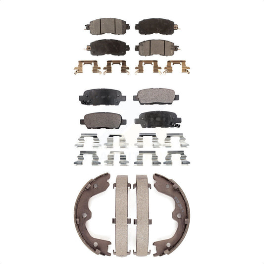 Semi-Metallic Brake Pads And Parking Shoes Front Rear Kit For Nissan Altima