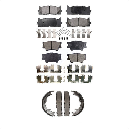 Semi-Metallic Brake Pads And Parking Shoes Front Rear Kit For Toyota Camry Lexus