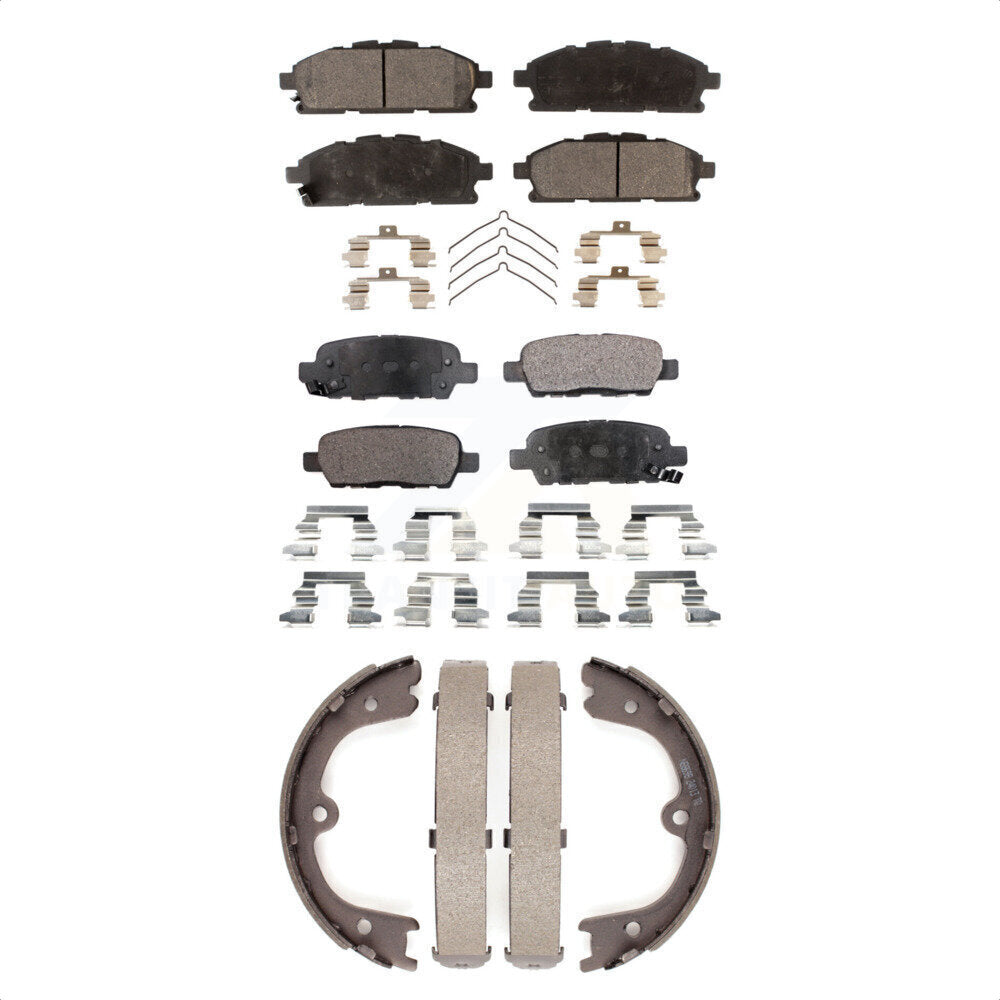 Semi-Metallic Brake Pads And Parking Shoes Front Rear Kit For Nissan Quest