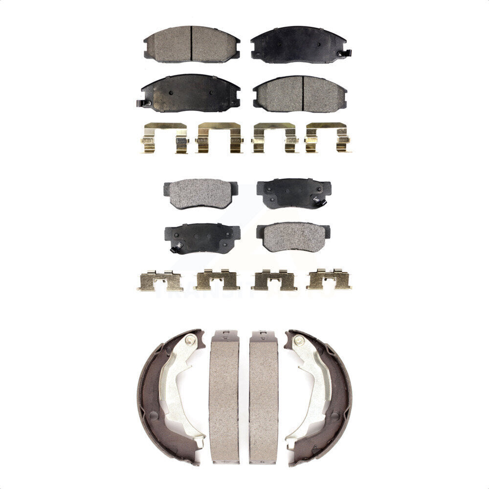 Semi-Metallic Brake Pads And Parking Shoe Front Rear Kit For Hyundai XG350 XG300
