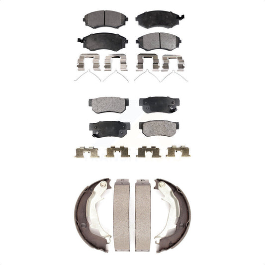 Semi-Metallic Brake Pads And Parking Shoes Front Rear Kit For Hyundai Sonata Kia