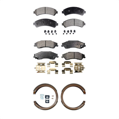 Semi-Metallic Brake Pads & Parking Shoes Front Rear Kit For Chevrolet GMC Blazer