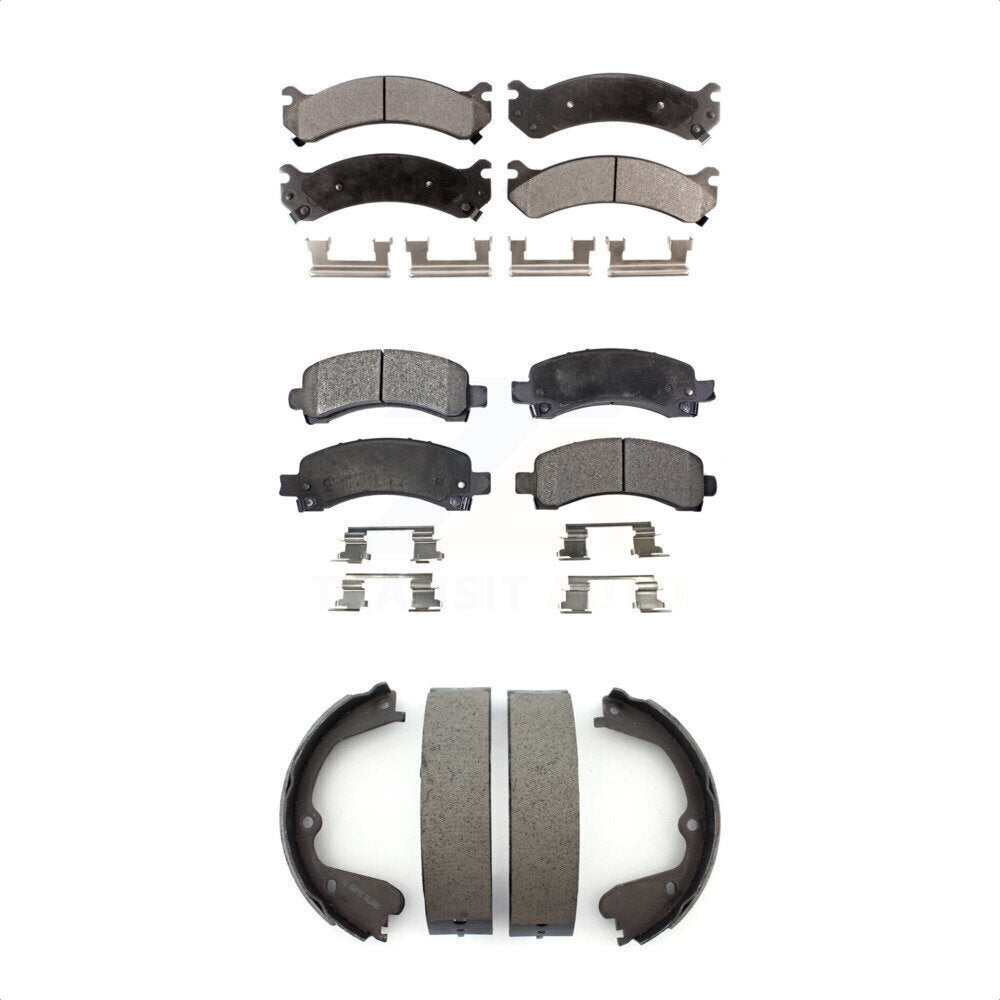 Semi-Metallic Brake Pads Parking Shoe Front Rear Kit For GMC Savana 3500 Express