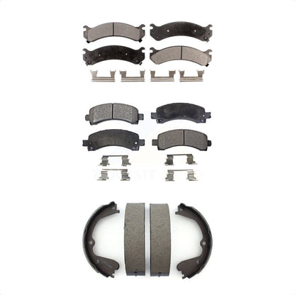 Semi-Metallic Brake Pads Parking Shoe Front Rear Kit For GMC Savana 3500 Express