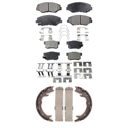 Semi-Metallic Brake Pads And Parking Shoes Front Rear Kit For Honda CR-V Element
