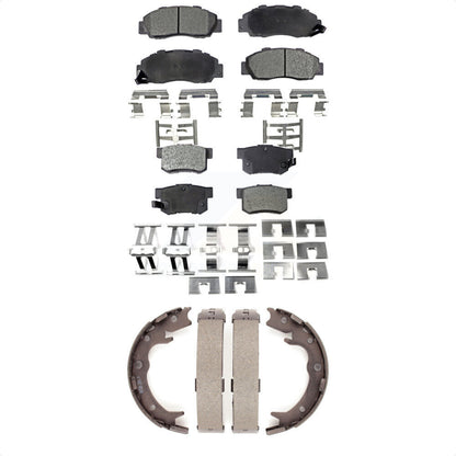 Semi-Metallic Brake Pads Parking Shoes Front Rear Kit For Honda Odyssey Acura RL