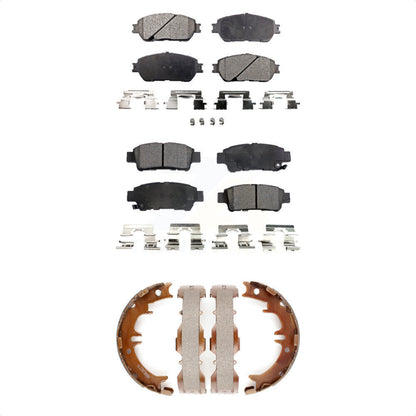 Semi-Metallic Brake Pads Parking Shoe Front Rear Kit For 2004-2010 Toyota Sienna