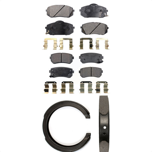 Semi-Metallic Brake Pads And Parking Shoes Front Rear Kit For Hyundai Tucson Kia