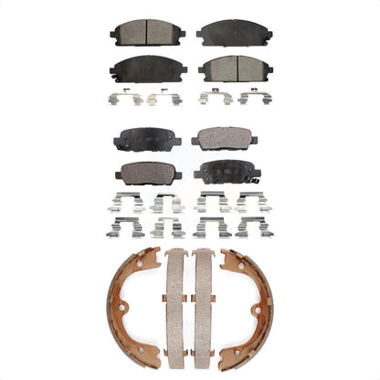 Semi-Metallic Brake Pads Parking Shoes Front Rear Kit For 2004-2005 Nissan Quest