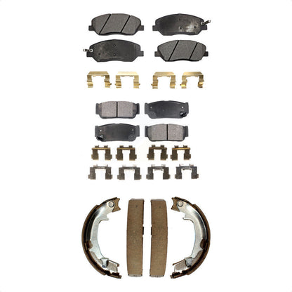 Semi-Metallic Brake Pads & Parking Shoe Front Rear Kit For Hyundai Entourage Kia